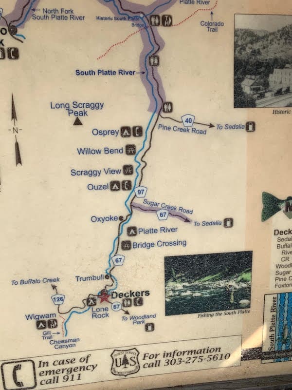 Deckers South Platte Campground Map 